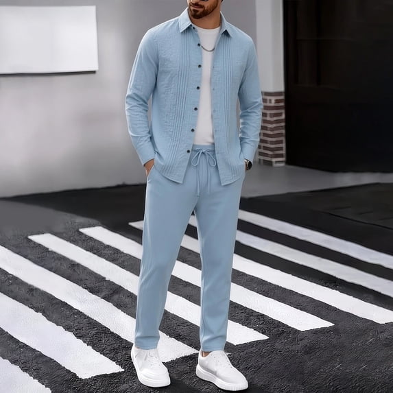 Czstvyn Men's Stretch Set Button Solid