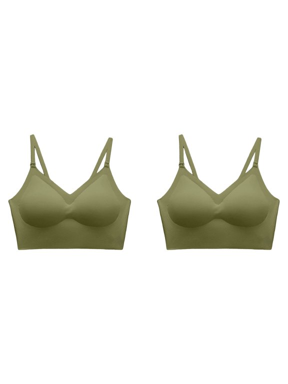 Women's Bra Multi-Pack Everyday Value Pack Thin Straps Pull-On Style Seamless Wireless Molded Cups