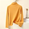 thumbnail image 1 of Czstvyn Women's Sweater Long Sleeve Warm Solid Mock Neck Regular Pullover Brushed Knit Stockinette Insulated, 1 of 5