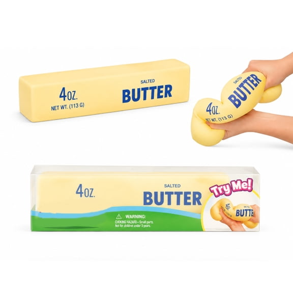 Czuelxn Butter Squishy Toy, Realistic Butter Stick Squeeze Fidget with Retail Box, Soft Stress Relief Ball for Kids Adults, Funny Food Toy Gift