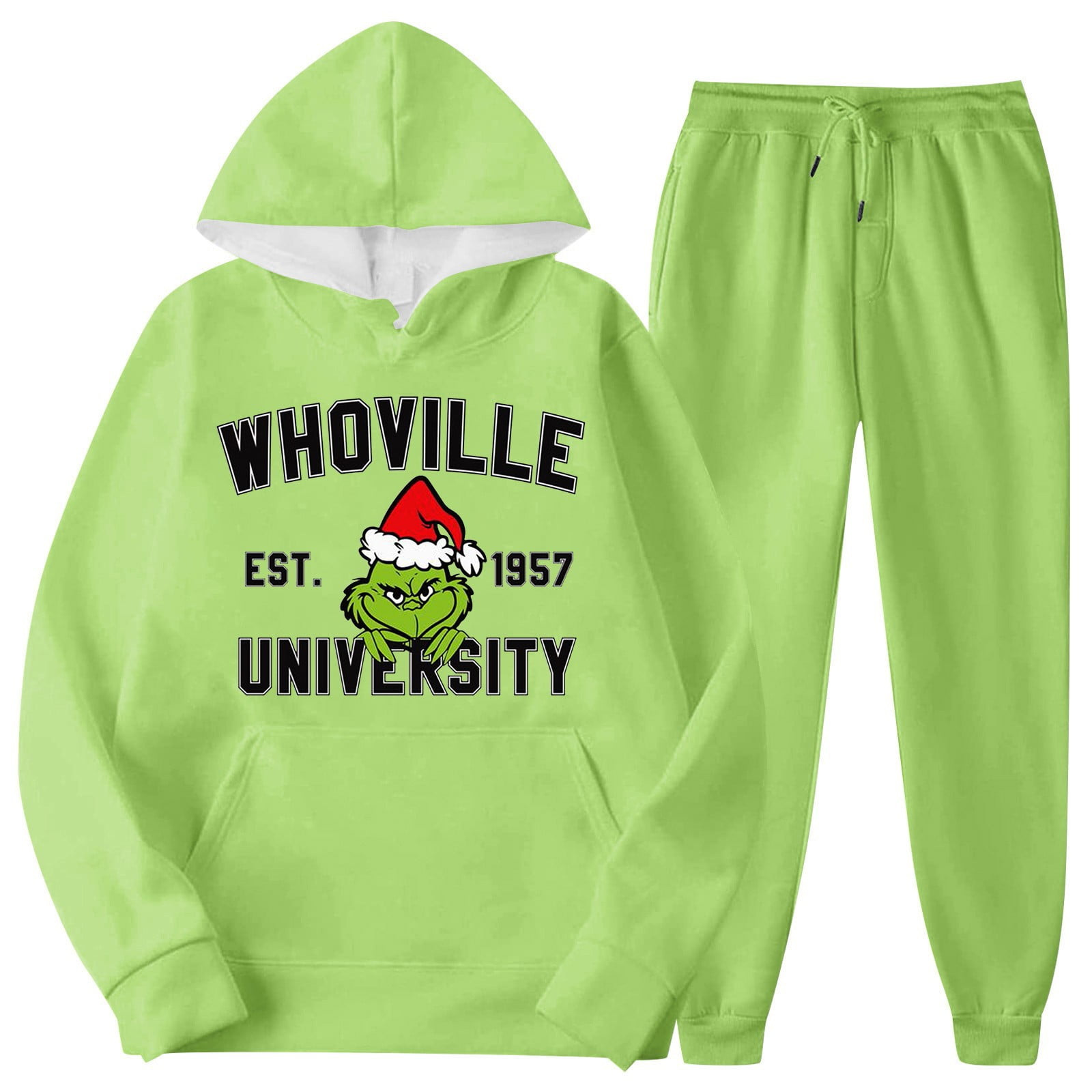 Czxfifvy Grinch Costume Christmas Outfits, Grinch Print Hoodie Pants ...