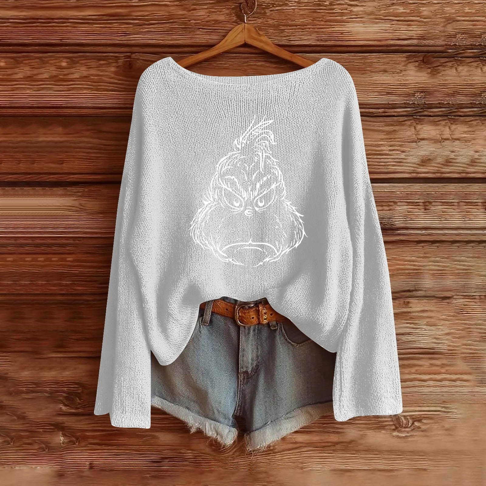 Women's Ugly Christmas Sweatshirt 2024 - Funny Graphic Pullover, Oversized Long Sleeve, Cozy Holiday Top For Gifts