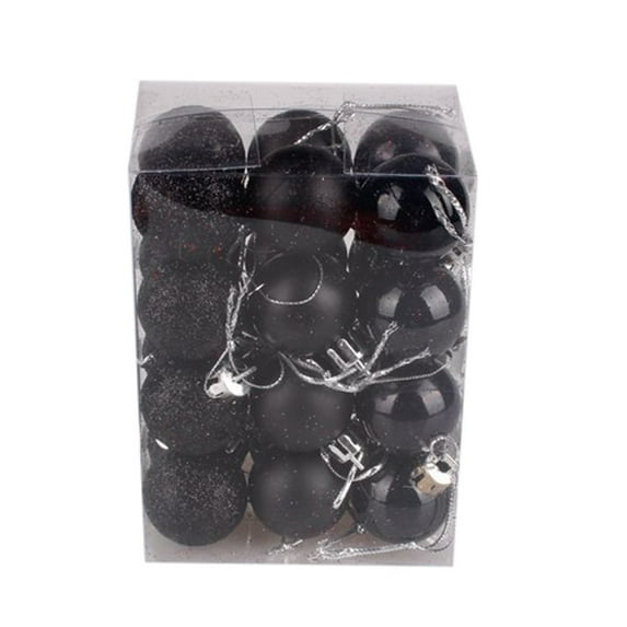 Czzoypi 48Pcs Black Mini Christmas Balls Ornaments 30mm/1.18" Small Christmas Balls Christmas Tree Decorations Shatterproof Christmas Tree Balls Ornaments Hanging Ball for Xmas Tree