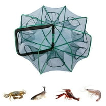 Czzoypi Folded Fishing Bait Trap, 8 Holes Fish Trap Foldable Fishing Nets for Fish Crab Shrimp Crawdad