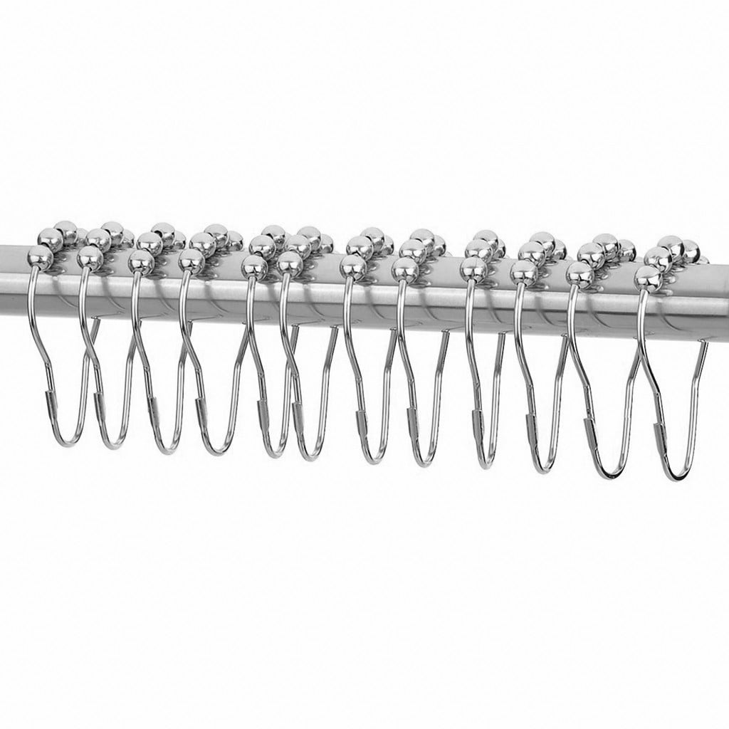 Clearance Czzoypi Hooks for Hanging (Silver), Key Holders Wall Mount Shower Curtain Hooks Rings Rust- Shower Curtain Rings Hooks 12Pcs