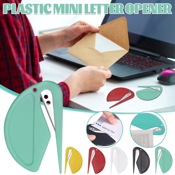 Czzoypi Letter Opener Envelope Slitter, Envelope Opener for Office Worker Home Postal, Envelope Opener Slitter Mail Opener with Safety Concealed Sharp Blade
