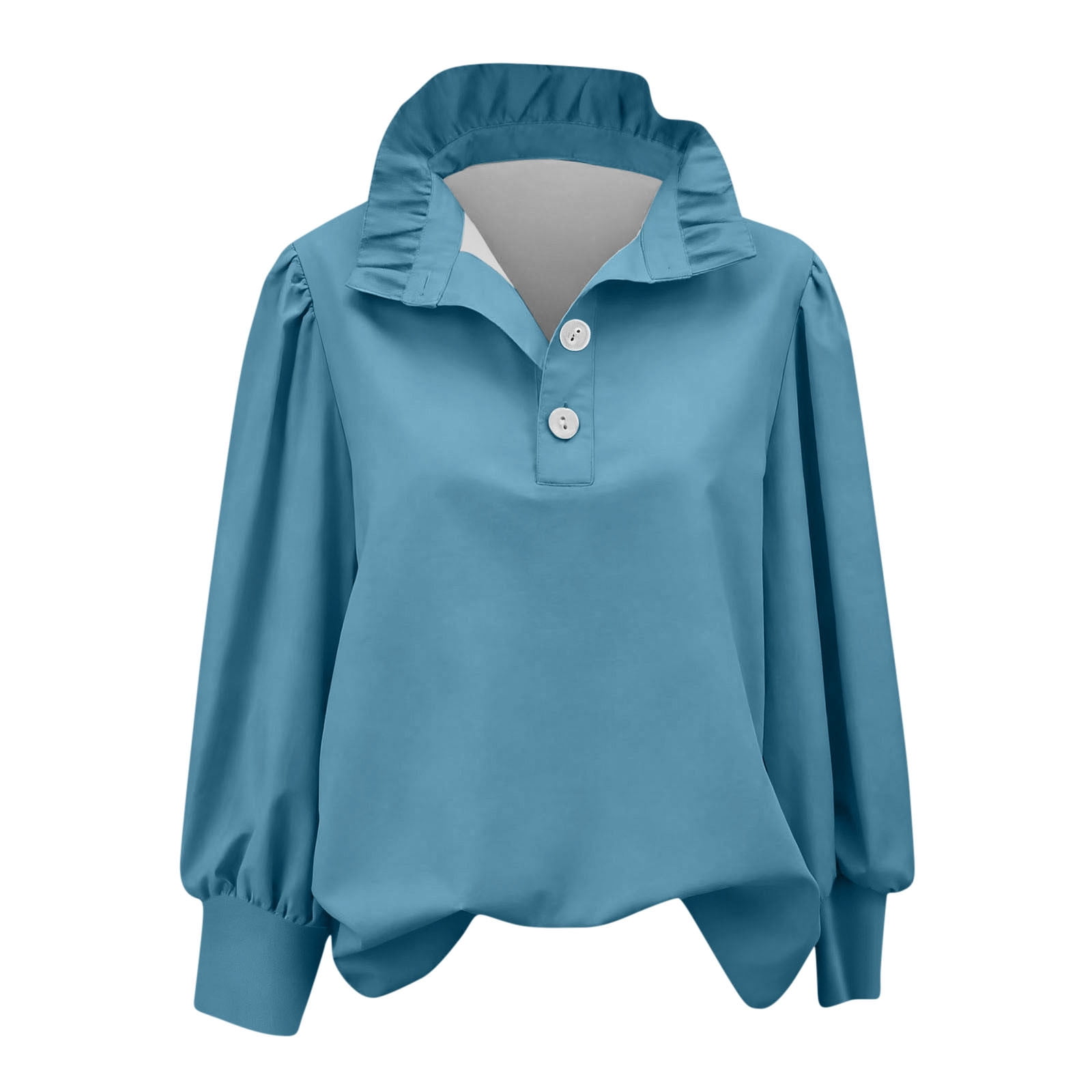 Czzoypi Women Button Down Long Sleeve Blouse Casual Loose Tops Fashion ...
