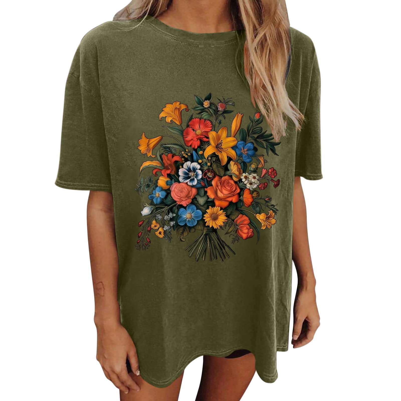 Haptics Floral Drop Shoulder Short Sleeve T-Shirt main image 1