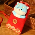 thumbnail image 1 of D 2026 Dragon Red Envelope Plush Shoulder Bag Auspicious Chinese New Year Stuffed Animal Toy Kids Holiday Doll Decoration, 1 of 4