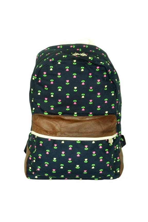 D-2755 Pure Love Fabric Art School Backpack & Outdoor Daypack Navy