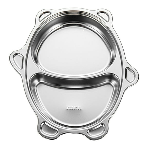 D 316 Stainless Steel Kids Plates, Childrens Divided Dining Tray With Compartments, Baby Tableware For Home Eating, Cute And Durable Design