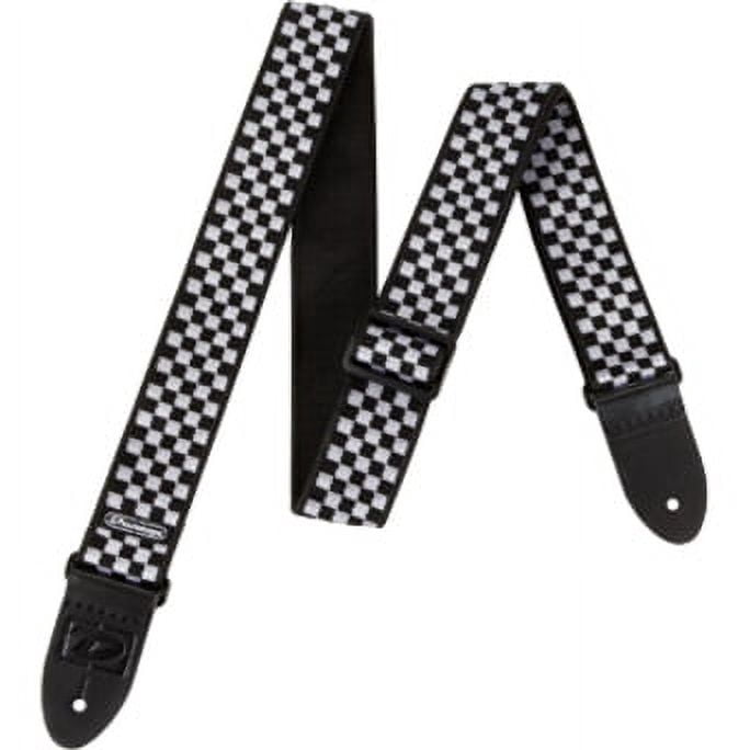 Dunlop D38-31 Classic Guitar Strap, Black and White Checker