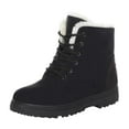 thumbnail image 1 of D-384 Black Ladies Plus Size Winter Snow Boots Casual Warm Fleece Lined Lightweight Comfortable Fall Trendy Short Boots, 1 of 8