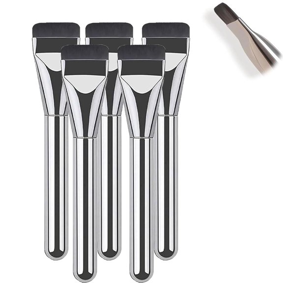 D 5 Piece Flat Top Foundation Brush Set For Professional Makeup