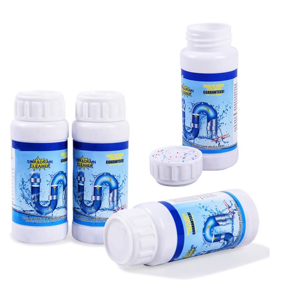 D 5Pc Drain Cleaner Powder Powerful Pipe Unclogger For Kitchen Sink Bathroom Toilet Tub Drainage Maintenance Fast Acting Formula 1.32 Lbs