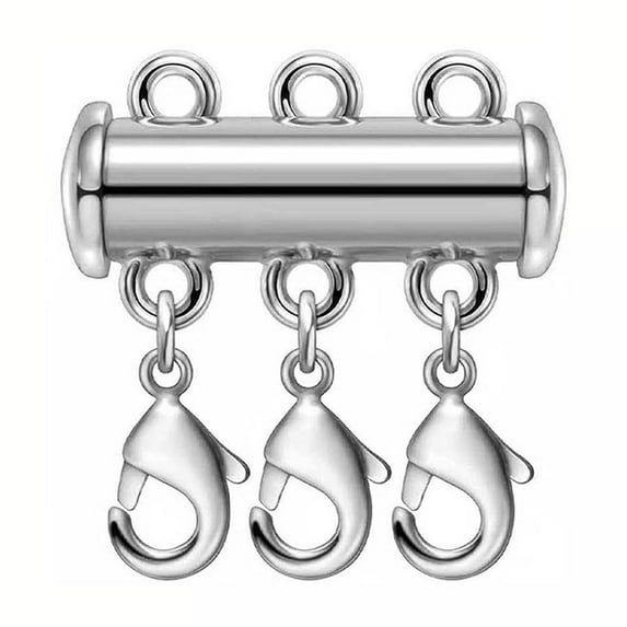 D-767 Silver ight Blue Silver Triple Row Necklace Clasp Magnetic Slide Lock For Multi Strands Jewelry Making Secure Closure Easy Use Connector Design #ty238