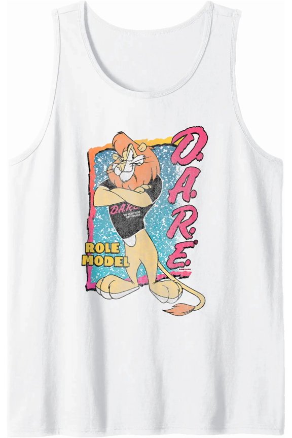 D.A.R.E. Program 90'S Style Daren The Lion Role Model Psa Tank Top Size S-3XL