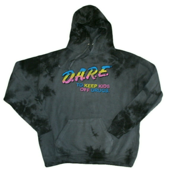 D.A.R.E to Keep Kids off Drugs Men's Black Tie-Dye Hoodie