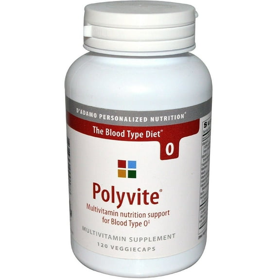 D'adamo Polyvite O, Multivitamin Supplement, 120 VeggieCaps