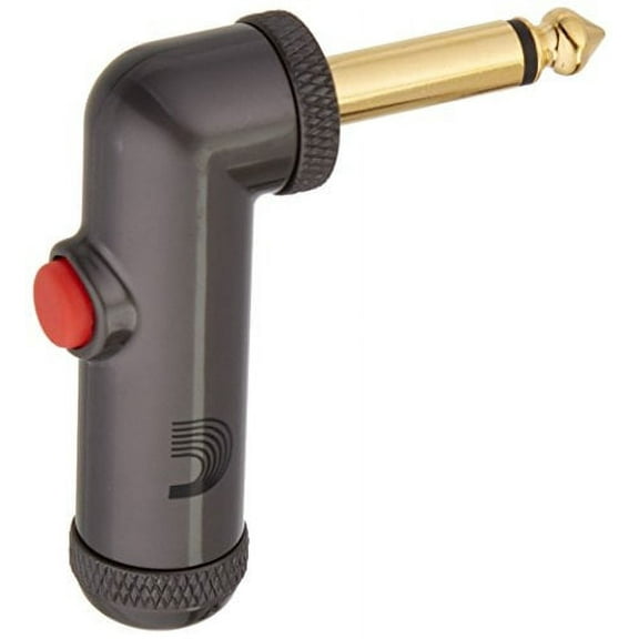 D'Addario 1/4 inch Right Angle Plug with Latching Circuit Breaker