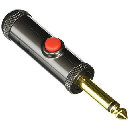 D'Addario 1/4 inch Straight Plug with Latching Circuit Breaker Switch Single