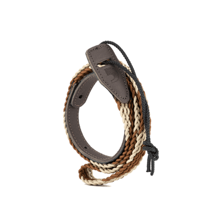 D'Addario 1" Braided Mandolin Strap - Brown/Cream
