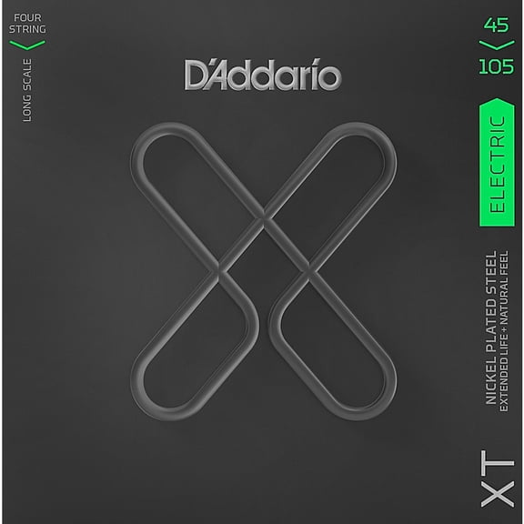 D'Addario 45-105 Regular Light Top/Medium Bottom, Long Scale, XT Nickel Coated Bass Strings