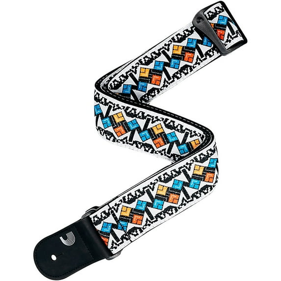 D'Addario Eco-Comfort Jacquard Woven Guitar Strap, White