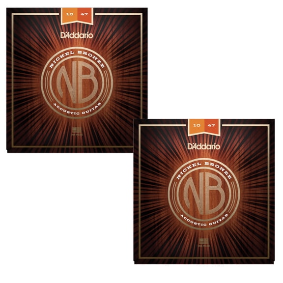 D'Addario Acoustic Guitar Strings 2 Pack Nickel Bronze 10-47