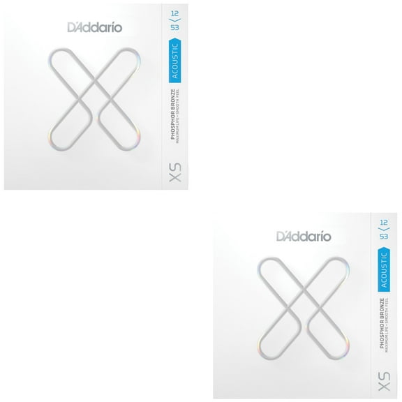 D'Addario Acoustic Guitar Strings 2-Pack Phosophor Bronze 12-53 XS Long Lasting Coating