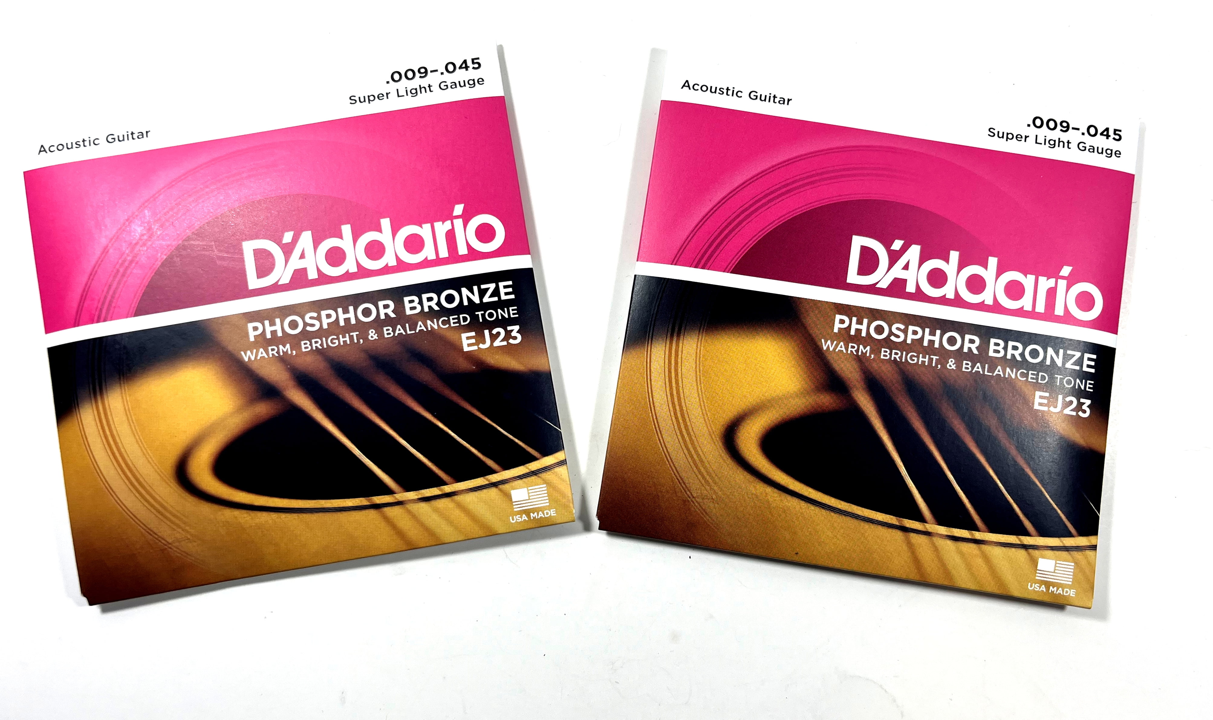 D'Addario Acoustic Guitar Strings 2 Sets Super Light Phosphor Bronze 009-045