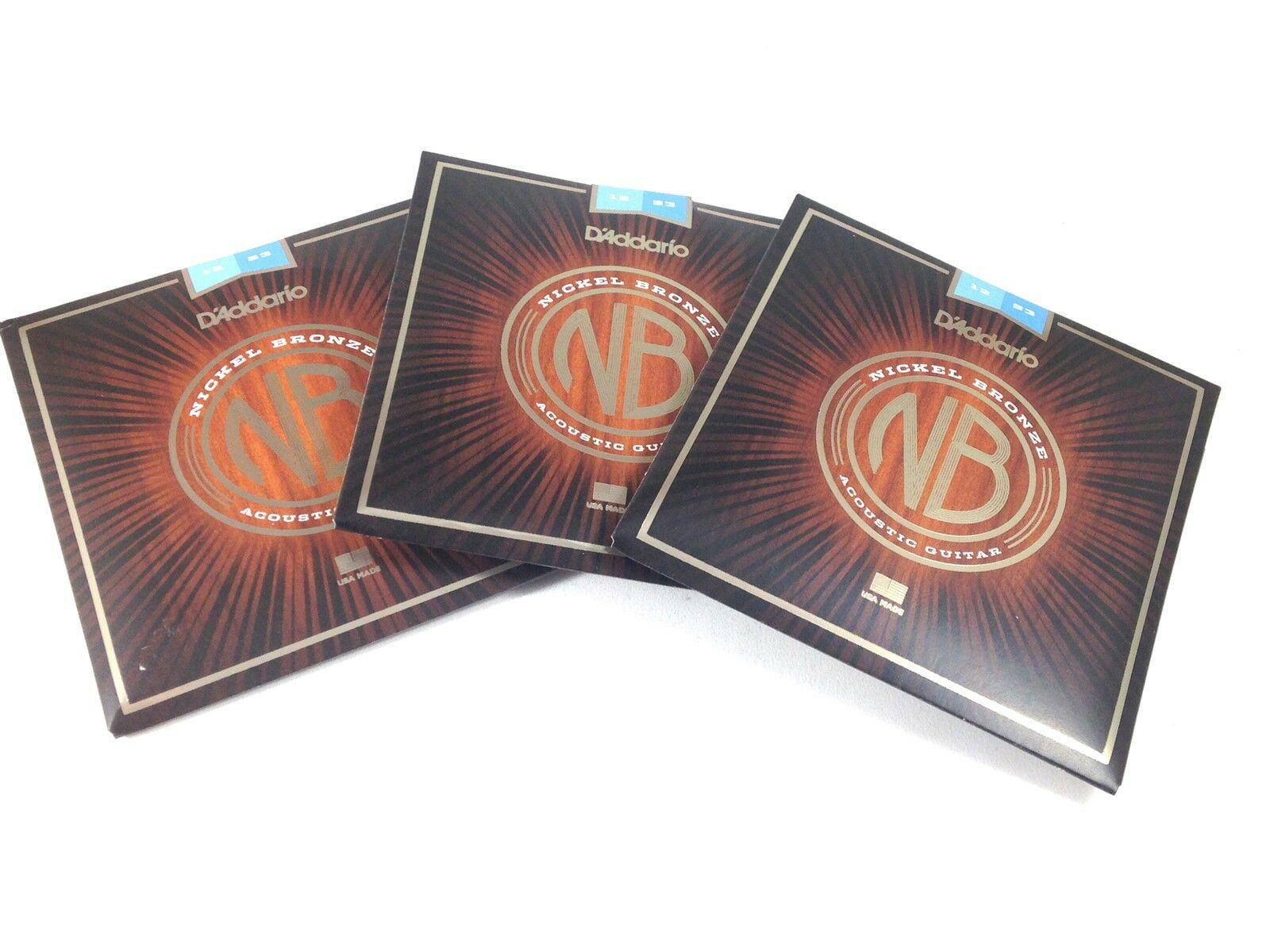 D'Addario NB1253 Light Tuning .012-.053 Guitar Strings 3 Sets