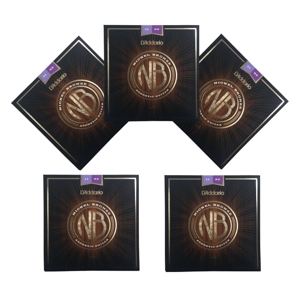 D'Addario Acoustic Guitar Strings 5 Packs Nickel Bronze 11-52