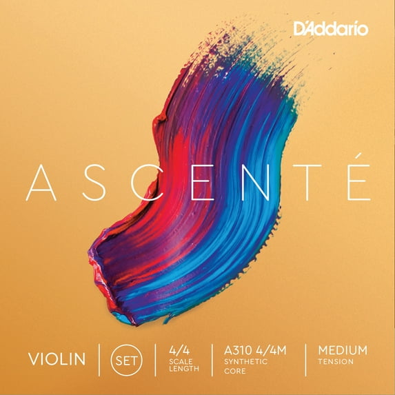 D'Addario Ascenté Violin String Set, 4/4 Scale, Medium Tension
