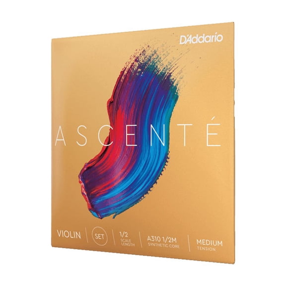 D'Addario Ascenté Violin String Set, 1/2 Scale, Medium Tension
