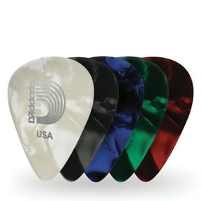 D'Addario Assorted Pearl Celluloid Guitar Picks, 12 pack, Medium