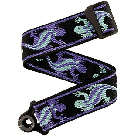 D'Addario Auto Lock Vintage Planet Waves Lizards Guitar Strap Blue