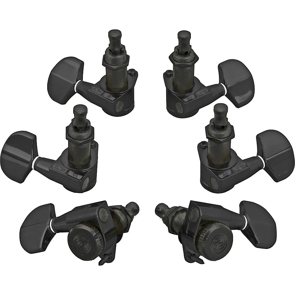 D'Addario Auto-Trim Tuning Machines, 3 + 3 Setup, Black