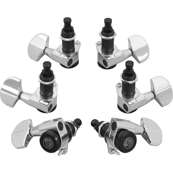 D'Addario Auto-Trim Tuning Machines, 3 + 3 Setup, Chrome