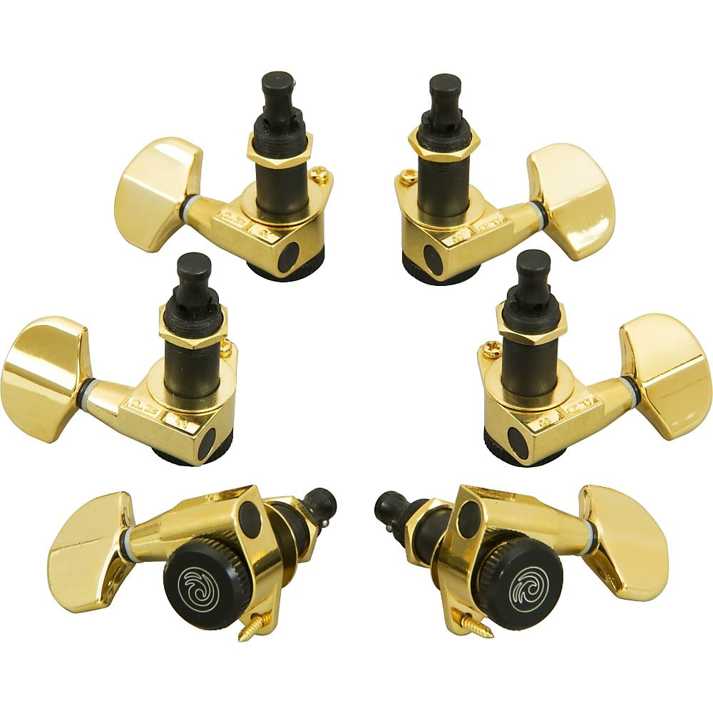 D'Addario Auto-Trim Tuning Machines, 3 + 3 Setup, Gold