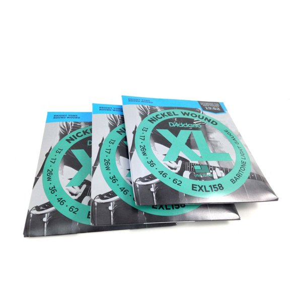 D'Addario Baritone Electric Guitar Strings 3 Sets EXL158 Extra Light