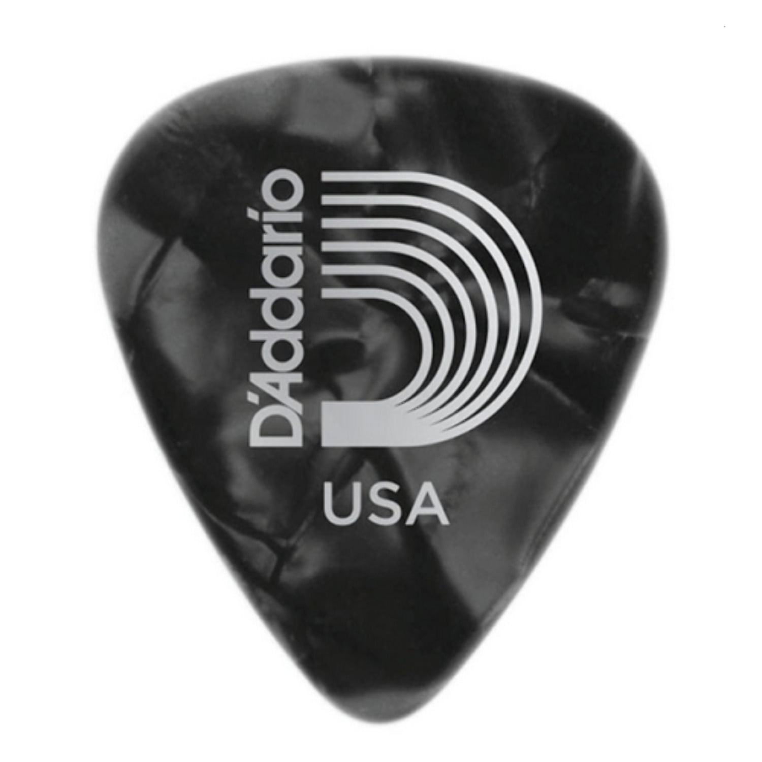 D'Addario Black Pearl Celluloid Guitar Picks, 100 pack, Heavy