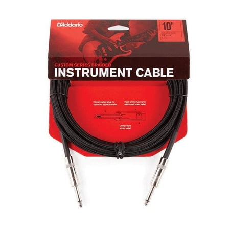 D'Addario Braided Instrument Cable Black 10ft