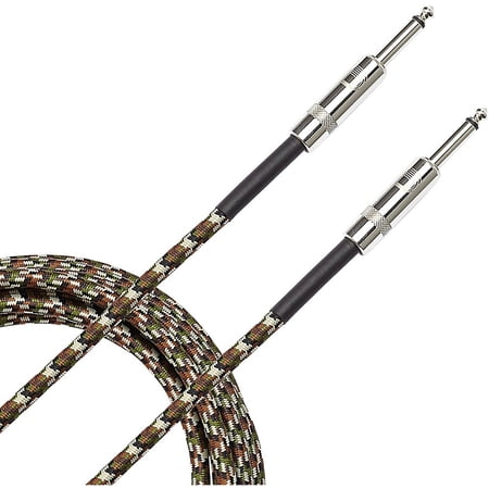 D'Addario Braided Instrument Cable 15 ft. Military Green