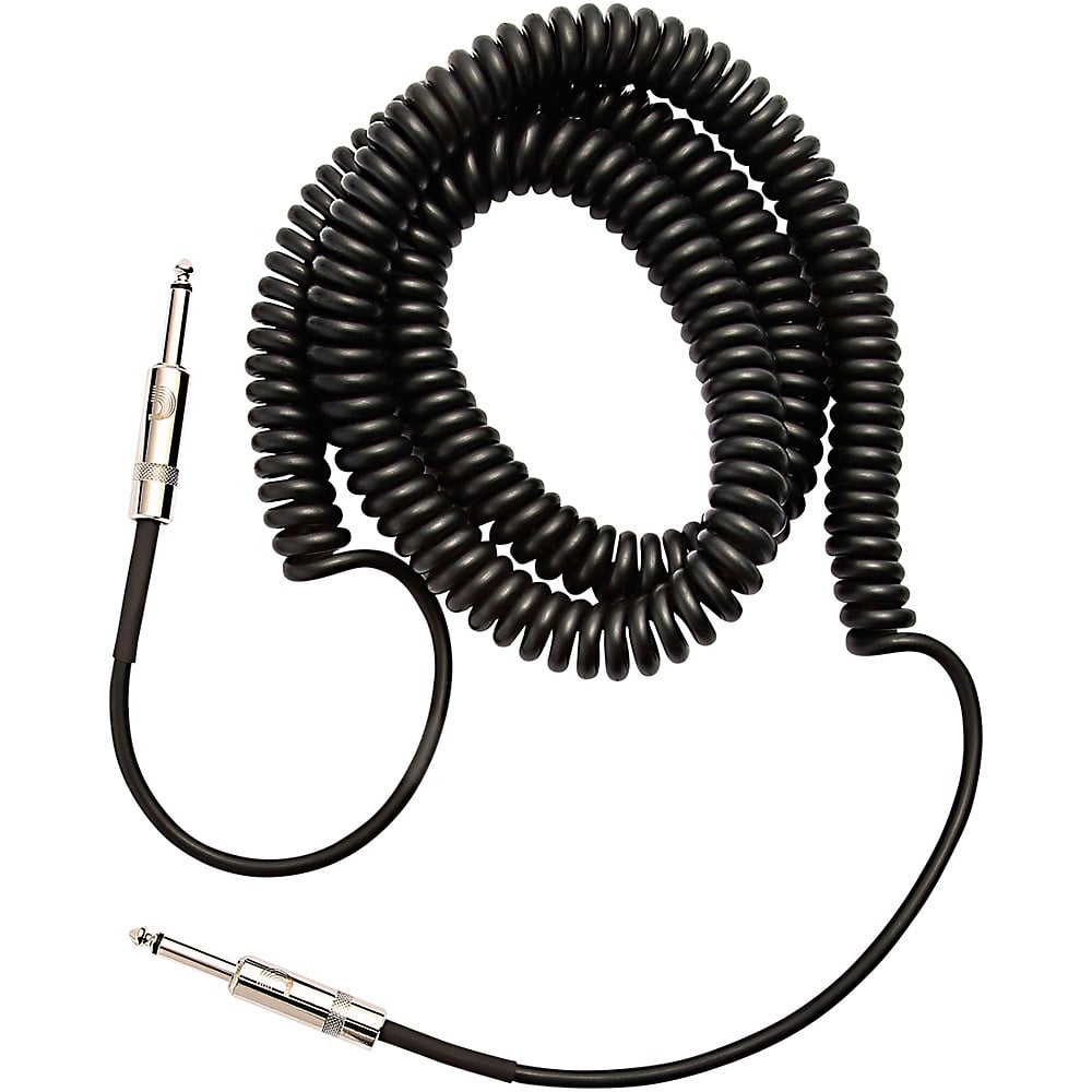 D'Addario Coiled Instrument Cable 30 ft. Black