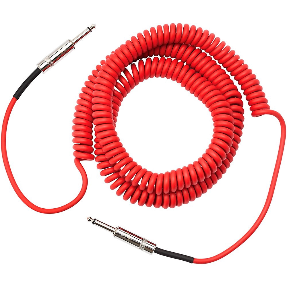 D'Addario Coiled Instrument Cable 30 ft. Red