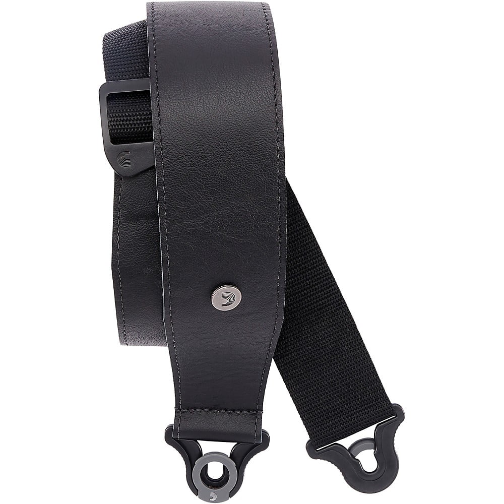 D'Addario Comfort Leather Auto Lock Guitar Strap Black 2.5 in.