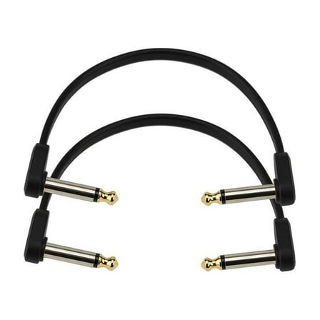 D'Addario Right Angle to Right Angle Flat Patch Cable 2-Pack 6 in.