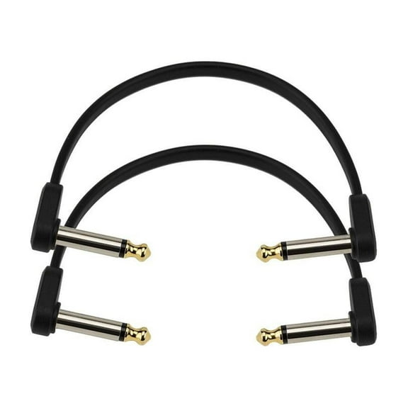 D'Addario Right Angle to Right Angle Flat Patch Cable 2-Pack 6 in.