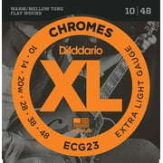 DAddario ECG23 Chromes Flat Wound Electric Guitar Strings, Extra Light, 10-48